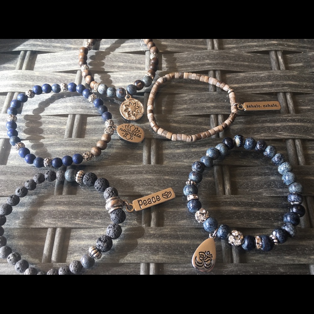 Yoga Stack Essential Oil Diffuser Bracelet Stack - Picture 6 of 7